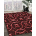 Patterned Fire Brick Red Rug in Family Room, pat3139rd