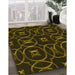 Patterned Dark Bronze Brown Rug in Family Room, pat3139yw