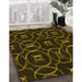 Machine Washable Transitional Dark Bronze Brown Rug in a Family Room, wshpat3139yw