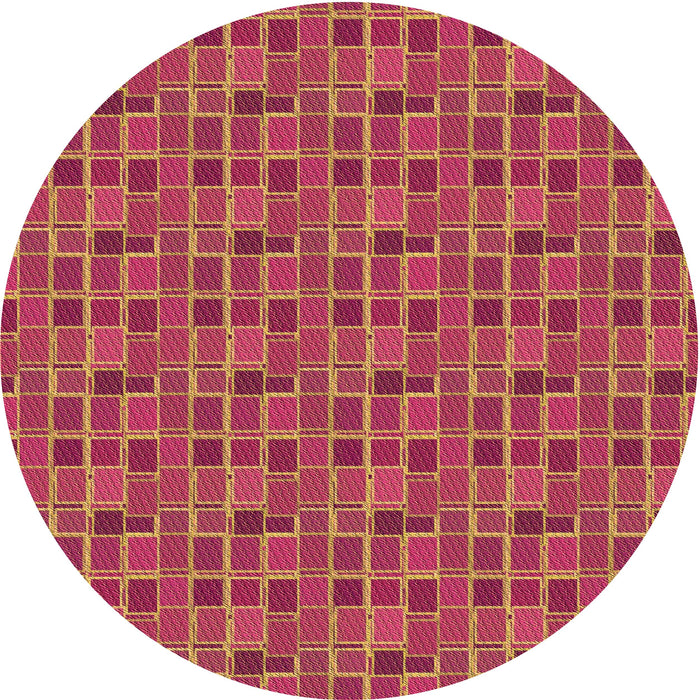 Square Patterned Raspberry Red Rug, pat314org
