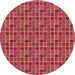 Square Patterned Raspberry Red Rug, pat314org