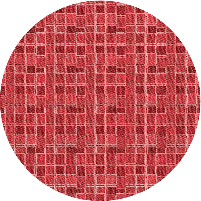 Square Patterned Red Rug, pat314rd