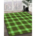 Patterned Army Green Rug in Family Room, pat3140grn