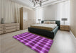 Patterned Dark Magenta Purple Rug in a Bedroom, pat3140pur