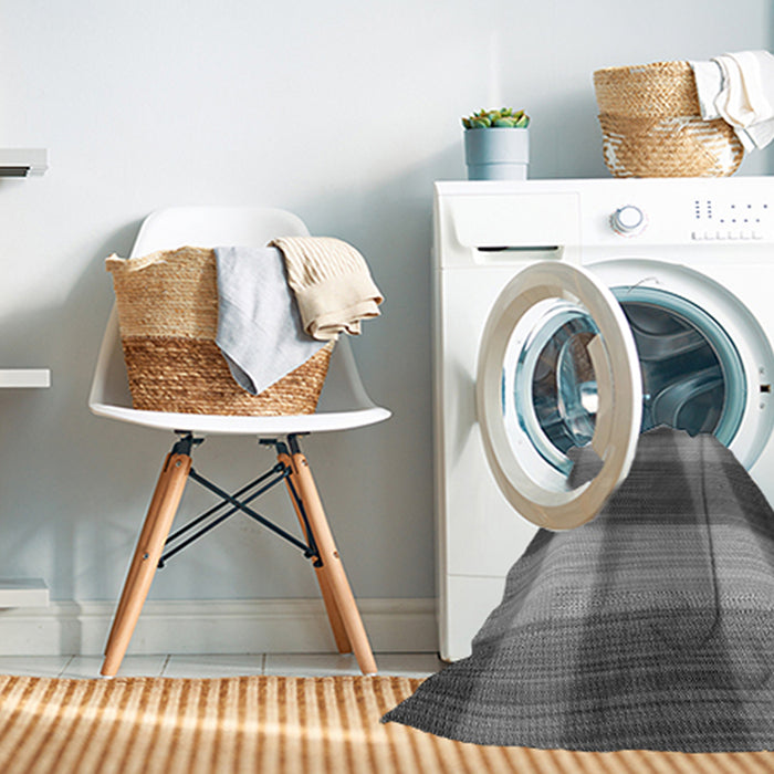 Machine Washable Transitional Gunmetal Gray Rug in a Washing Machine, wshpat3141gry