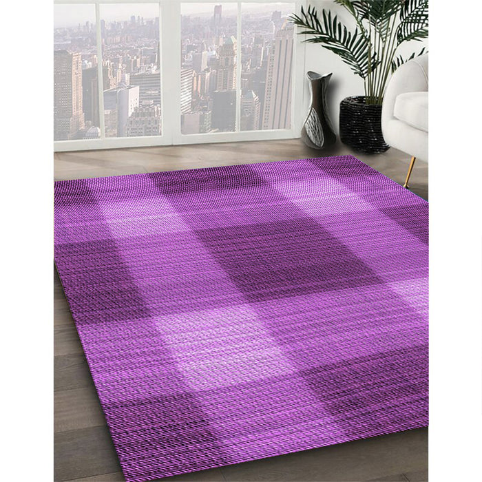 Patterned Bright Neon Pink Purple Rug in Family Room, pat3141pur