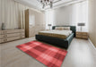 Patterned Red Rug in a Bedroom, pat3141rd