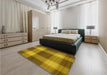 Patterned Dark Bronze Brown Rug in a Bedroom, pat3141yw