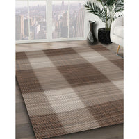 Patterned Light French Beige Brown Novelty Rug, pat3141