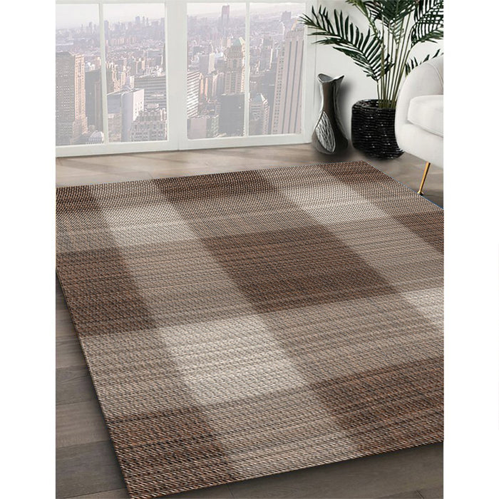 Patterned Light French Beige Brown Novelty Rug in Family Room, pat3141