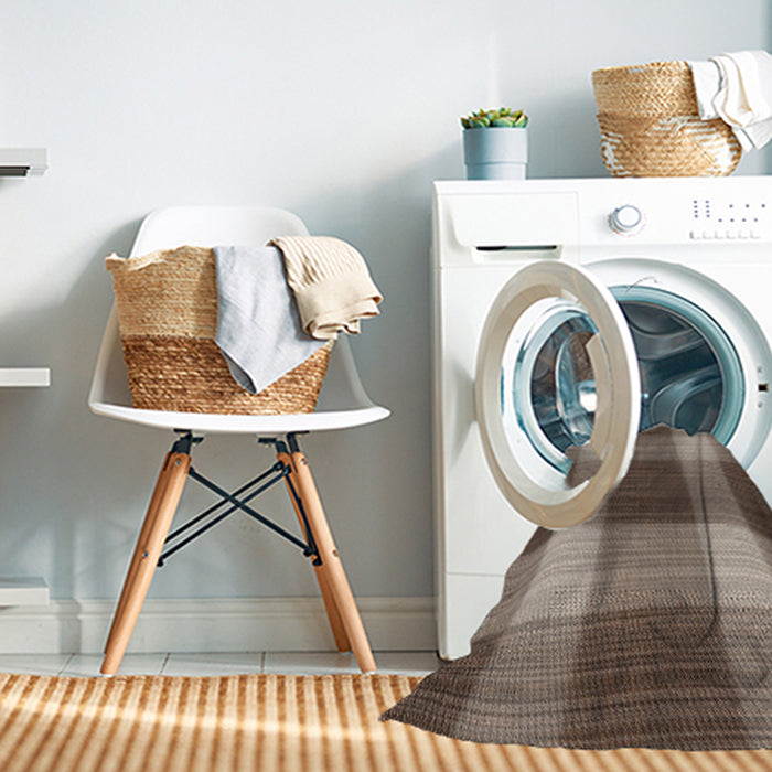 Machine Washable Transitional Light French Beige Brown Rug in a Washing Machine, wshpat3141