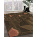 Machine Washable Transitional Saddle Brown Rug in a Family Room, wshpat3142brn