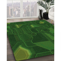 Patterned Green Rug, pat3142grn