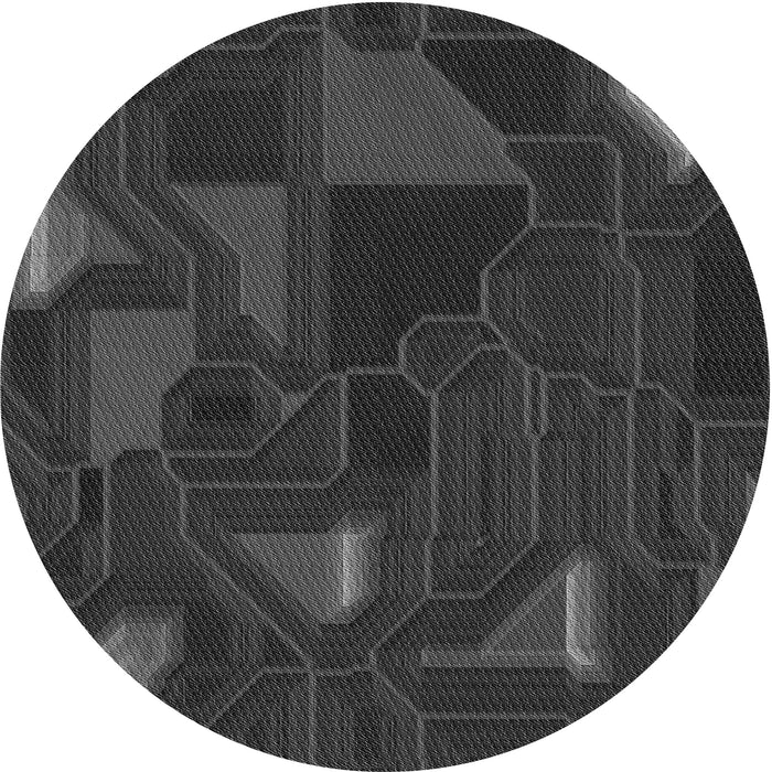 Square Machine Washable Transitional Charcoal Black Rug in a Living Room, wshpat3142gry