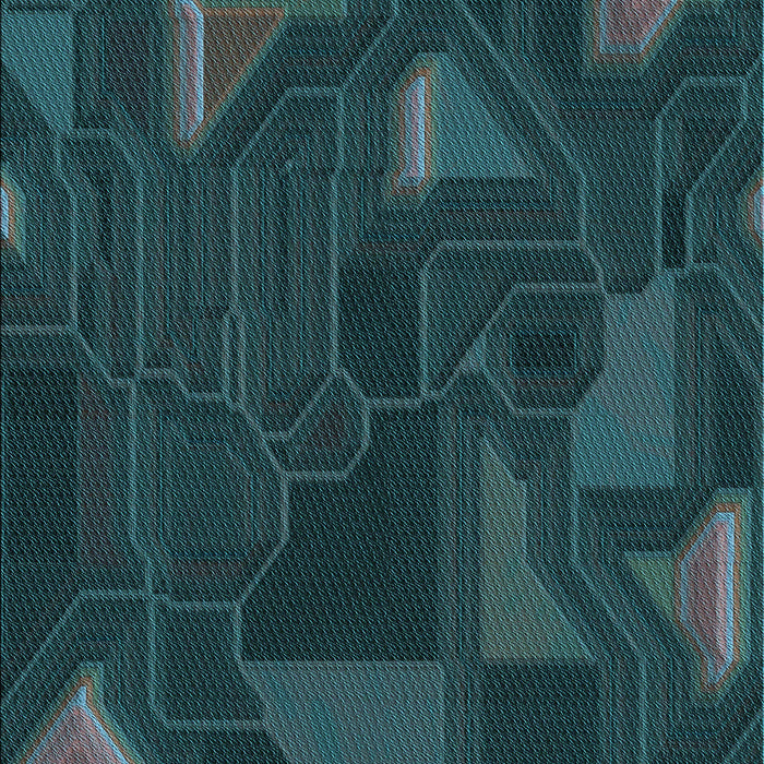 Patterned Teal Green Rug, pat3142lblu