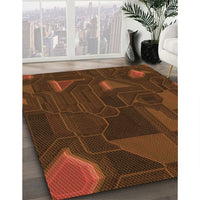 Patterned Mahogany Brown Rug, pat3142org