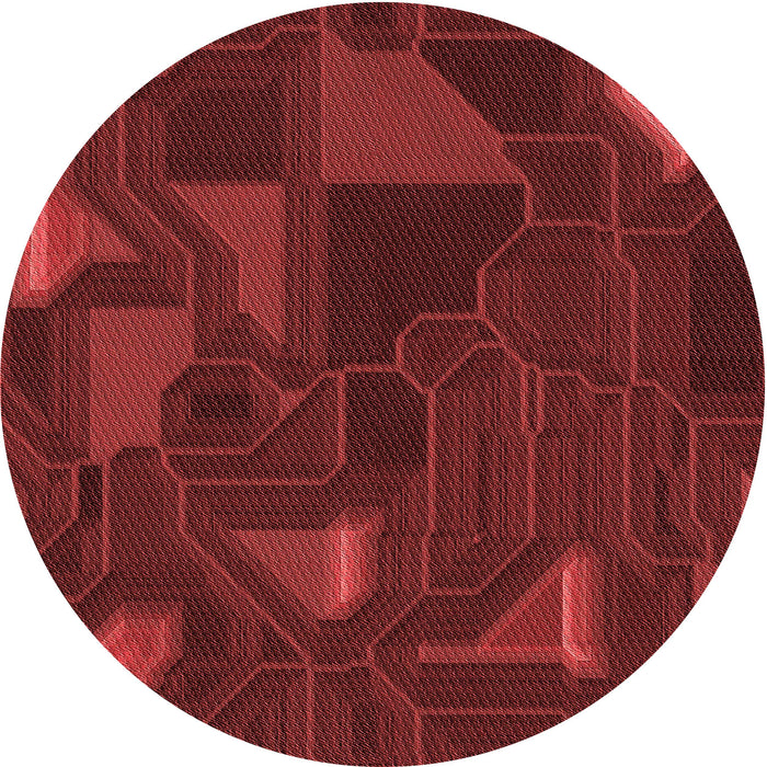 Square Patterned Red Rug, pat3142rd