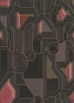 Patterned Mid Gray Novelty Rug, pat3142