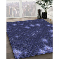 Patterned Royal Blue Rug, pat3143blu