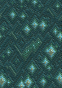 Machine Washable Transitional Dark Cyan Green Rug, wshpat3143lblu