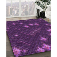 Patterned Dark Orchid Purple Rug, pat3143pur