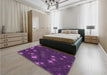 Patterned Dark Orchid Purple Rug in a Bedroom, pat3143pur