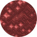 Square Patterned Crimson Red Rug, pat3143rd