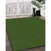 Patterned Dark Forest Green Rug in Family Room, pat3144grn