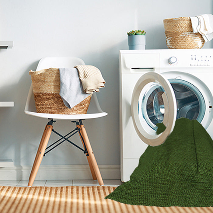 Machine Washable Transitional Dark Forest Green Rug in a Washing Machine, wshpat3144grn