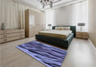 Patterned Blue Rug in a Bedroom, pat3145blu