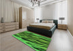 Patterned Deep Emerald Green Rug in a Bedroom, pat3145grn