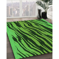 Patterned Deep Emerald Green Rug, pat3145grn