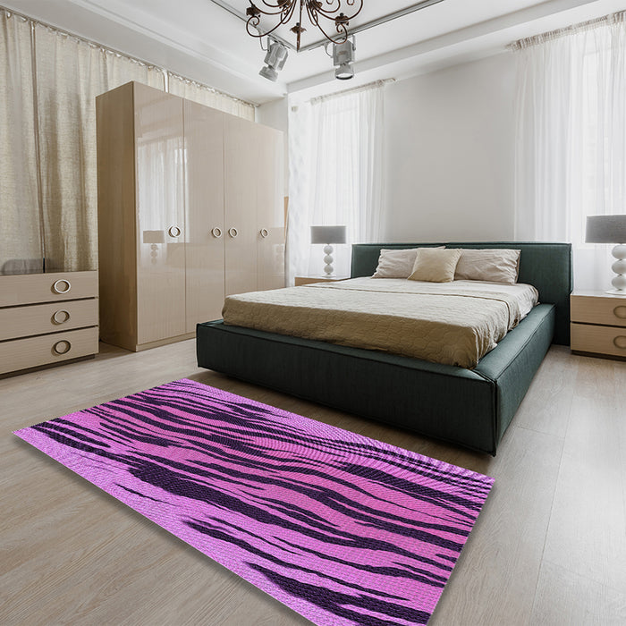 Patterned Purple Rug in a Bedroom, pat3145pur