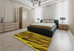 Patterned Bakers Brown Rug in a Bedroom, pat3145yw