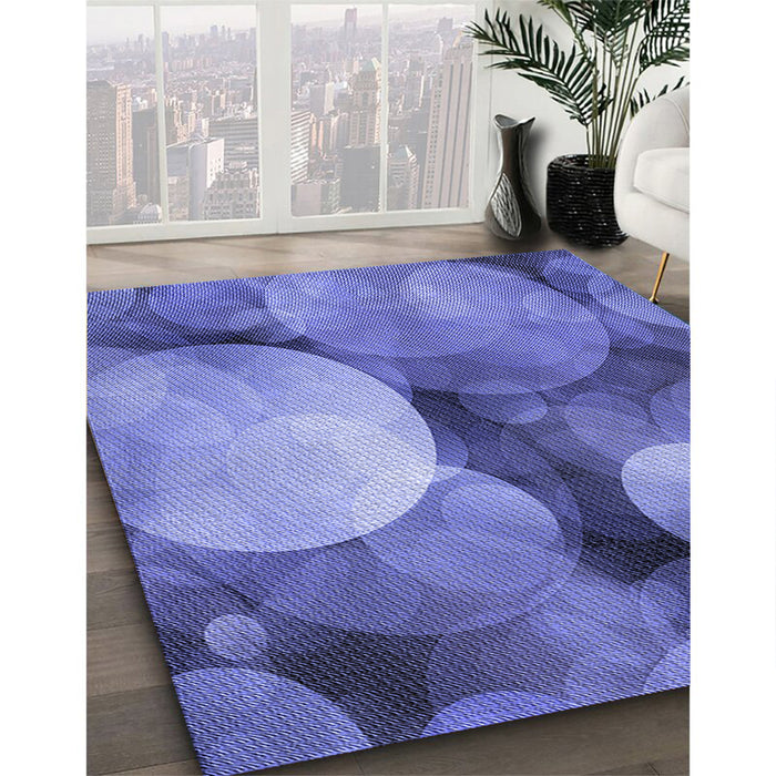 Patterned Sky Blue Rug in Family Room, pat3146blu