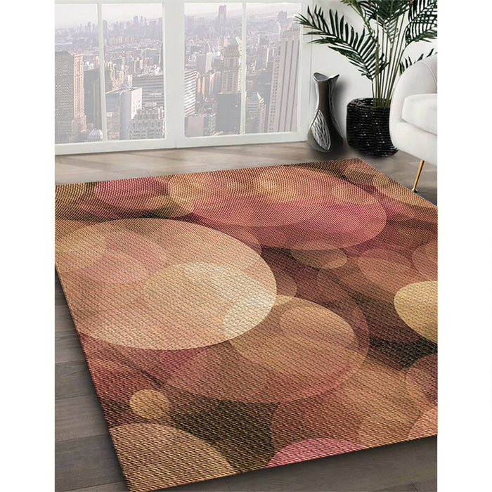 Machine Washable Transitional Orange Rug in a Family Room, wshpat3146brn