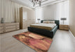 Patterned Orange Rug in a Bedroom, pat3146brn