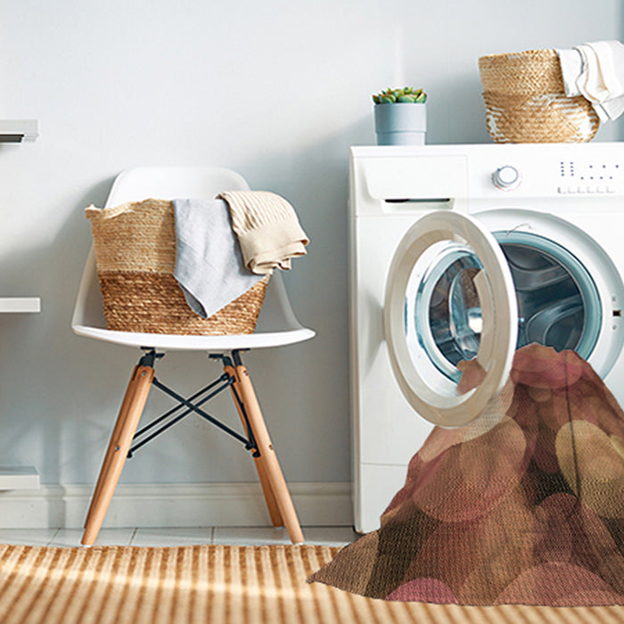 Machine Washable Transitional Orange Rug in a Washing Machine, wshpat3146brn