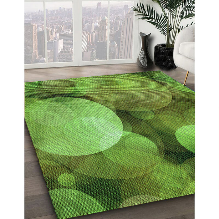Patterned Seaweed Green Rug in Family Room, pat3146grn