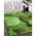 Patterned Seaweed Green Rug in Family Room, pat3146grn