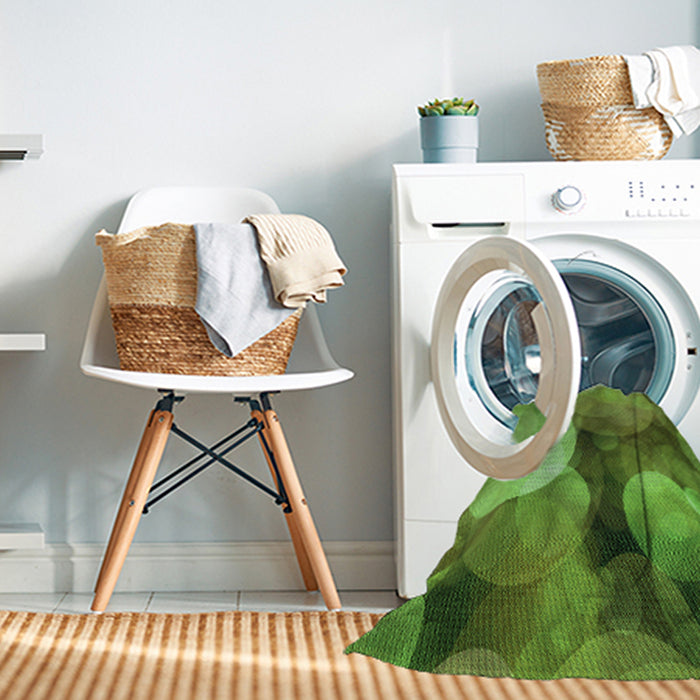 Machine Washable Transitional Seaweed Green Rug in a Washing Machine, wshpat3146grn