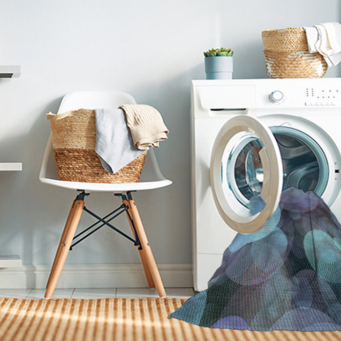 Machine Washable Transitional Iceberg Blue Rug in a Washing Machine, wshpat3146lblu