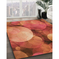 Patterned Bright Orange Rug, pat3146org