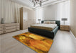 Patterned Mahogany Brown Rug in a Bedroom, pat3146yw