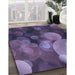 Patterned Medium Purple Rug in Family Room, pat3147blu