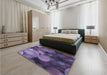 Patterned Medium Purple Rug in a Bedroom, pat3147blu