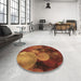 Round Patterned Orange Rug in a Office, pat3147brn