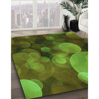 Patterned Milk Chocolate Brown Rug, pat3147grn