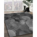 Machine Washable Transitional Platinum Gray Rug in a Family Room, wshpat3147gry