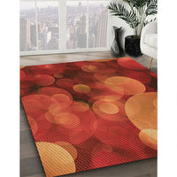 Patterned Orange Red Orange Rug, pat3147org